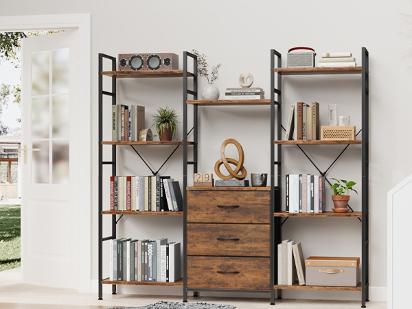 triple bookshelf for entrance hall