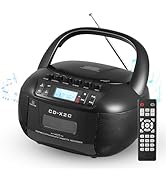 DGXWLLW CD and Cassette Player Combo, Boombox CD Player with Bluetooth AM/FM Radio AUX/USB Drive ...