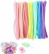 Creative Crafts Pipe Cleaners, 100-Pack Bendable Chenille Stems in 7 Pastel Colors, Dense Polyest...