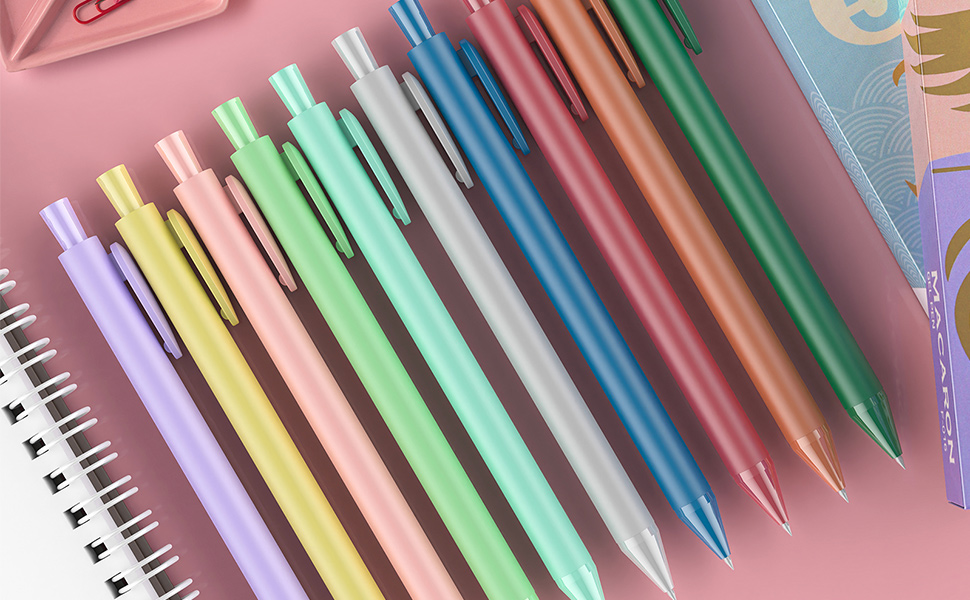 pastel colored gel ink pens