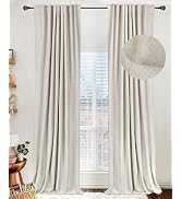 100% Blackout Shield Blackout Curtains for Bedroom 84 Inches Long, Back Tab/Rod Pocket Living Roo...
