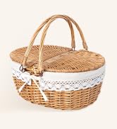 GRANNY SAYS Picnic Basket, Wicker Basket with Lid, Woven Cute Basket with Handle, Storage Basket ...