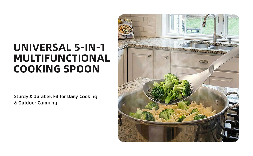Universal 5-in-1 multifunctional cooking spoon