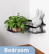 Corner shower caddy for bedroom