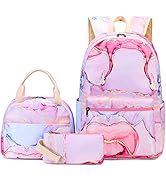 Backpack for Teen Girls Bookbags School Backpack with Lunch Box and Pencil Case 3 in 1 School Bag...