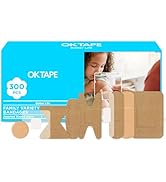 OK TAPE Assorted Adhesive Bandages, 300 Ct, 9 Sizes Sterile Bandage for Wounds, Fingertip and Knu...