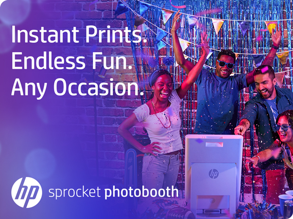 HP Sprocket Photo Booth Machine Instant Color Photo Printer