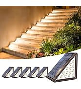 JEJOT Brown Solar Step Light Outdoor Stair Lights, Deck Lights Outdoor Powered IP65 Waterproof, 3...