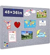 Large Bulletin Board - 48 X 36 inches Decorative Felt Pin Board - 4' x 3' Cork Board Alternative ...
