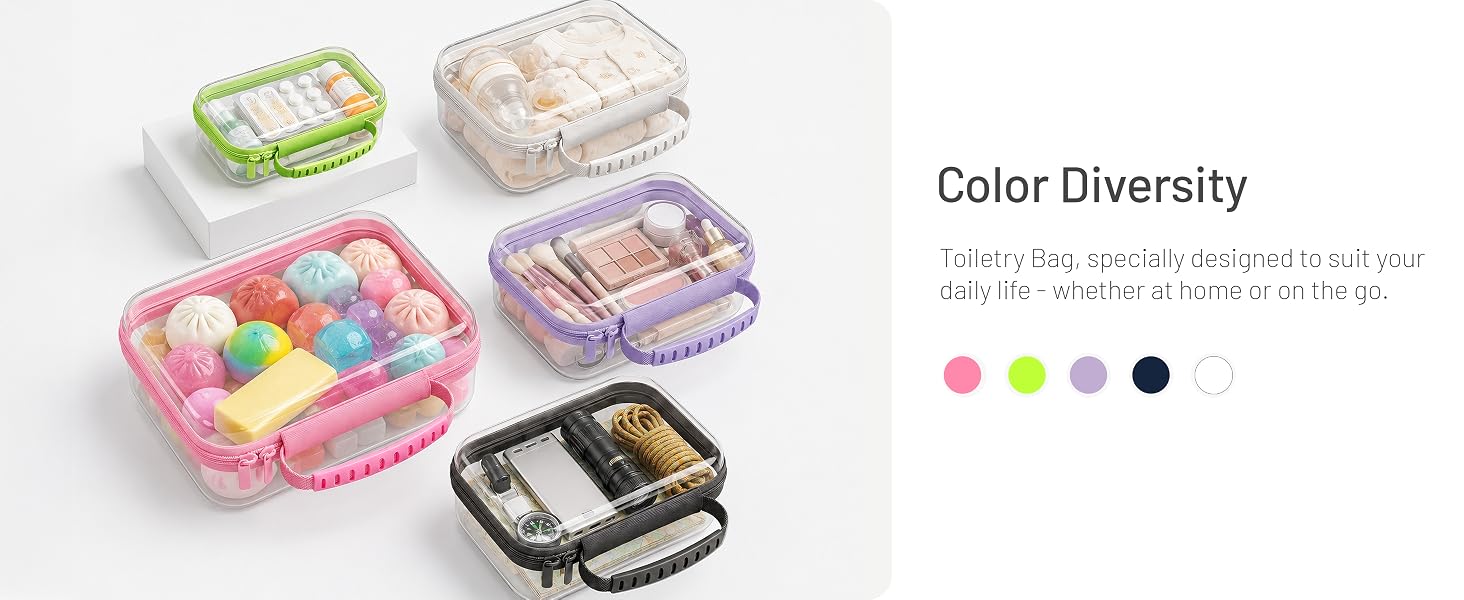 clear hard shell zipper case with handle