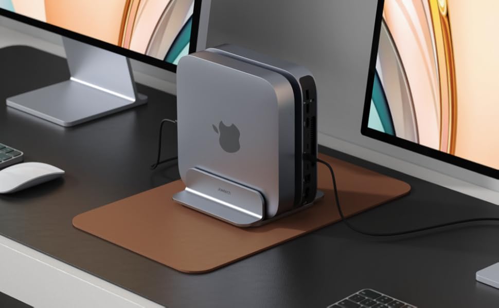 double bay vertical laptop stand for MacBook Pro Dell HP Surface laptop computers