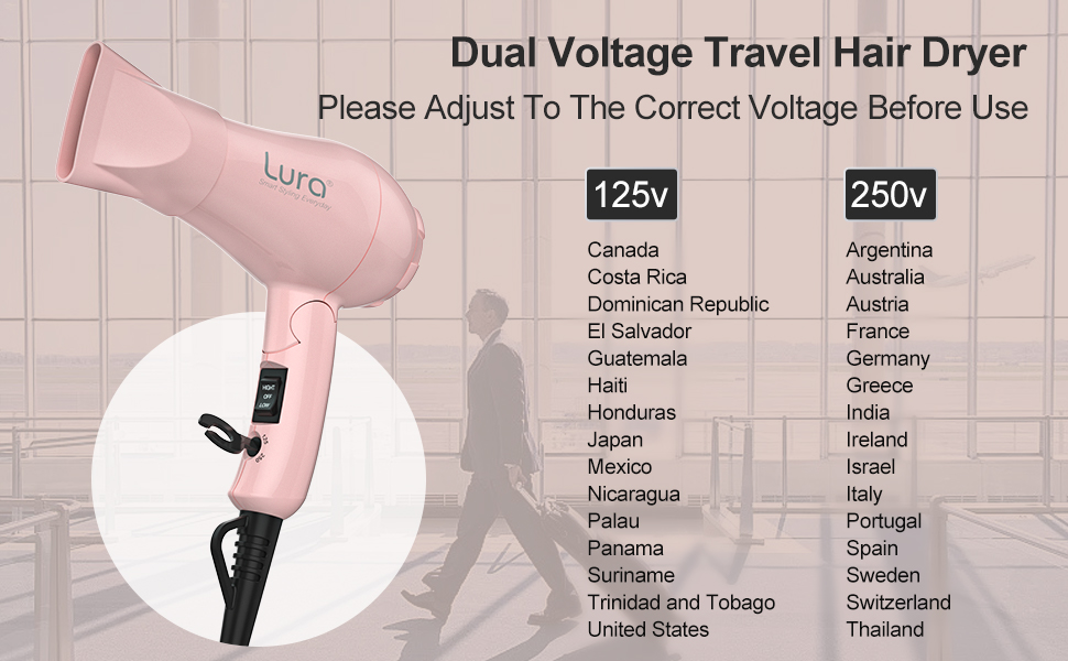 dual voltage hair dryer