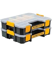 POWERTEC Small Parts Organizer &amp; Tool Box – 14 Compartments, Stackable Storage with Interlocking ...