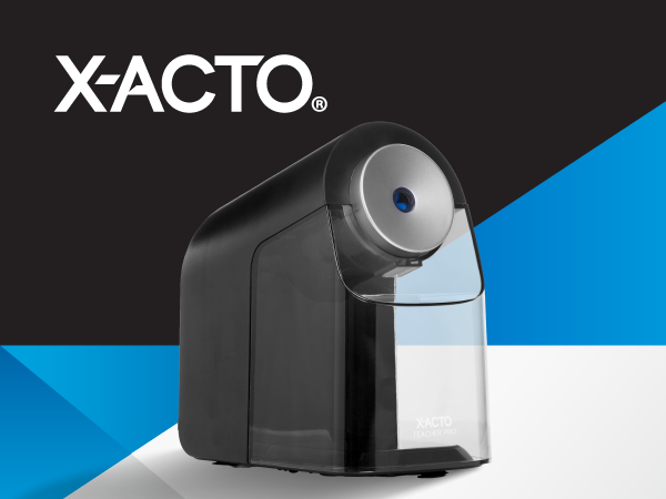 pencil sharpener x-acto electric manual colored heavy duty classroom teacher pro black blue white