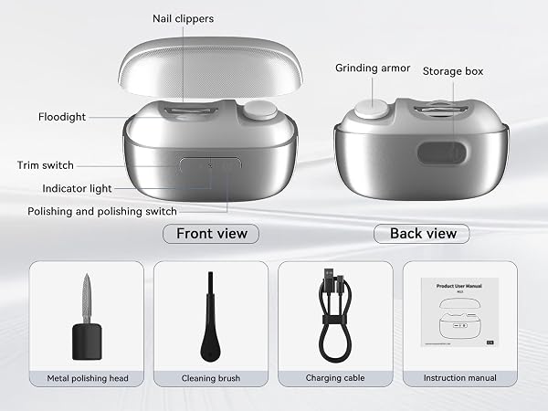 3 in 1 Electric Nail Clipper Rechargeable Nail Trimmer Polisher
