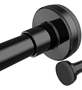 YASONIC Shower Curtain Rod 26-84 Inch, 1 Inch Diameter Tension Curtain Rods No Drilling, Black Sh...