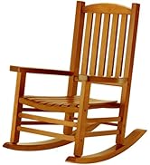 Hupmad Wooden Rocking Chair Rocker Outdoor Oversized Porch Rocker Chair,Patio Wooden Rocker with ...