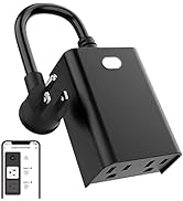WiFi Outdoor Smart Plug, Alexa Smart Plugs That Work with Alexa Google Home for Voice Control, Wi...