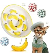 Ceramic Cat Slow Feeder Bowl - Slow Feeding Cat Bowl with Vibrant Shades - Cute Maze Cat Food Pla...