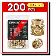 M4X6X6-200_Metric_Threaded_InsertBrass_Heat_Set_Insert_for_Plastic_Parts