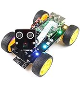 Freenove 4WD Smart Car Kit for Raspberry Pi 5 4 B 3 B+ Zero 2 W, Face Tracking, Line Tracking, Li...