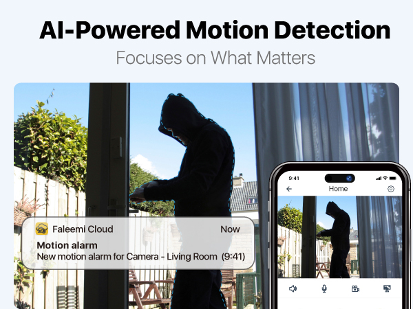 FS3 2K Ultra HD Pan Tilt Indoor WiFi Security Camera-phone_Motion Detection