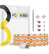 FCOB 6.56FT/2M 5V USB LED Light Strip Orange Flexible High Density COB Strips 640LEDs, 8mm LED Ta...