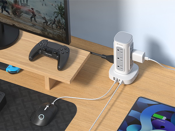power strip tower for gaming room