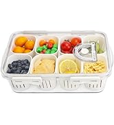 shopwithgreen Divided Serving Tray with Lid, Portable Snack Box Charcuterie Food Storage Containe...