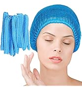 Disposable Bouffant Caps 100 Pcs,21inches Hair Net, Elastic Dust Cap for Food Service, Kitchen He...