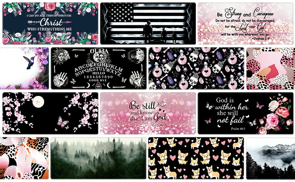 DESK PAD DESK MAT MOUSE PAD WITH WRIST REST LARGE GAMING MOUSE PAD BLING GLITTER BIBLE VERSE