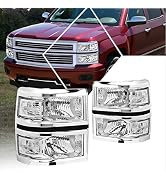 PM PERFORMOTOR 2Pcs Replacement Headlights Assembly Compatible with Chevy Silverado 14-15 | Headl...