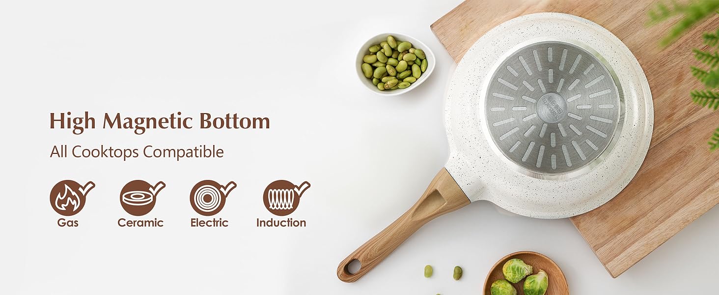 ceramic frying pan with lid