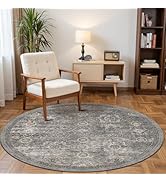 Rugxara 4ft Circle Rug, Soft Round Rug, Washable Non Slip Boho Area Rug for Living Room, Bedroom,...