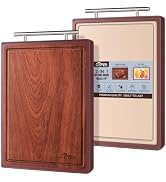 HOTEC 2-in-1 16''X11'' Reversible Wood &amp; PP Cutting Board | For Kitchen, BPA Free, Natural Wood