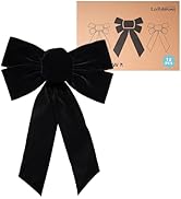 LaRibbons 12 Pack Christmas Black Velvet Bows, 13