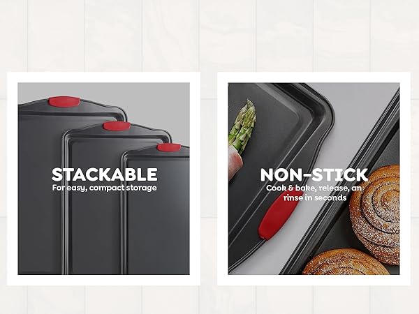 Stackable and non-stick