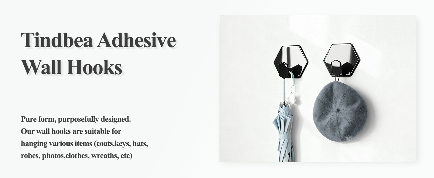 black Adhesive Hooks