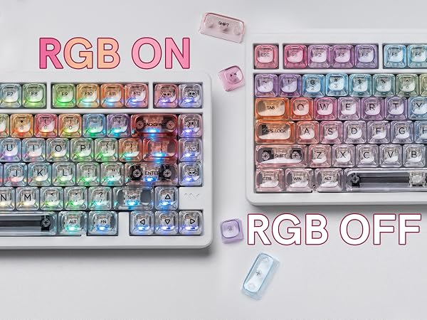 Shine-Through Keycaps, RGB-Friendly Design