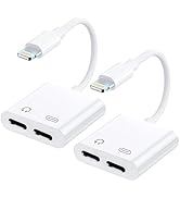 KikoSaka iPhone Headphone Adapter 2-in-1 Dual Lightning Audio & Fast Charging Splitter Dongle for...