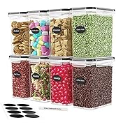 DWËLLZA KITCHEN Airtight Food Storage Container Set - 8 Pieces 1.4L - Plastic BPA Free Kitchen Pa...