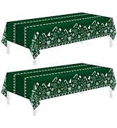Childom 2 Pack Christmas Tablecloth Disposable,Christmas Decorations,54 x 108 Inch,Plastic Tablec...