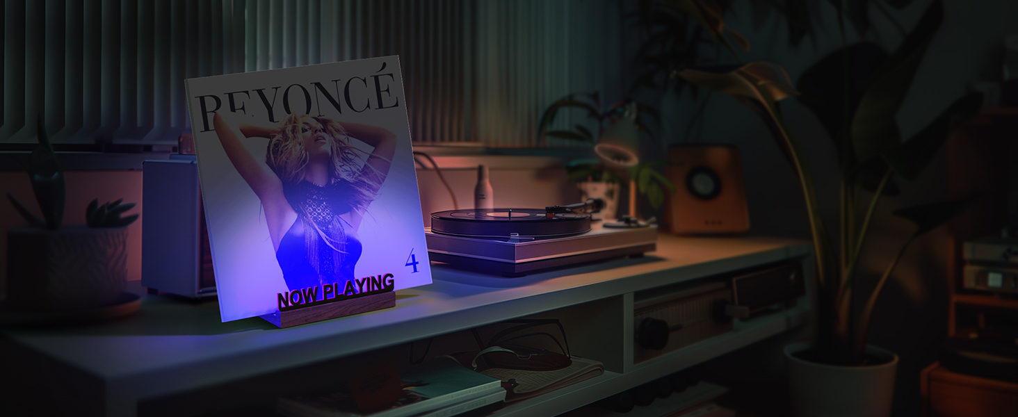 Light Up Vinyl Record Display Stand