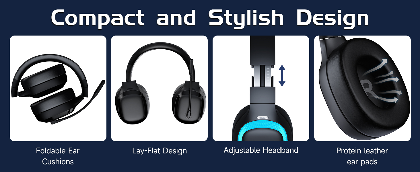 wireless gaming headset for ps5 with mic low latency bluetooth gaming headphones