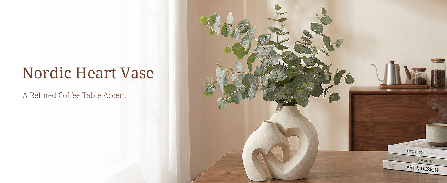 vases snuggle hollow ceramic vase set of 2