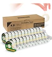Clear Tape Transparent Tape Rolls-24 Packs Writable Magic Invisible Tape Frosted Gift Wrap Tape-C...