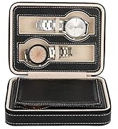 YUYTE Watch Storage Box, 4 Grids Portable Travel Watch Display Storage Box Watch Travel Case Port...