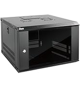 Tecmojo 6U Wall Mount Server Cabinet IT Network Rack Enclosure Lockable Door and Side Panels Blac...
