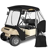 10L0L Golf Cart 4 Passenger Driving Enclosure for Club Car DS, 4-Sided Clear Window Rain Cover Al...