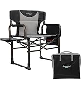 SUNNYFEEL Oversized Camping Directors Chair Black Portable Folding Chair for Adults Support 600lb...